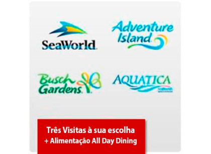 SeaWorld Three Park Ticket 3 anos ou +